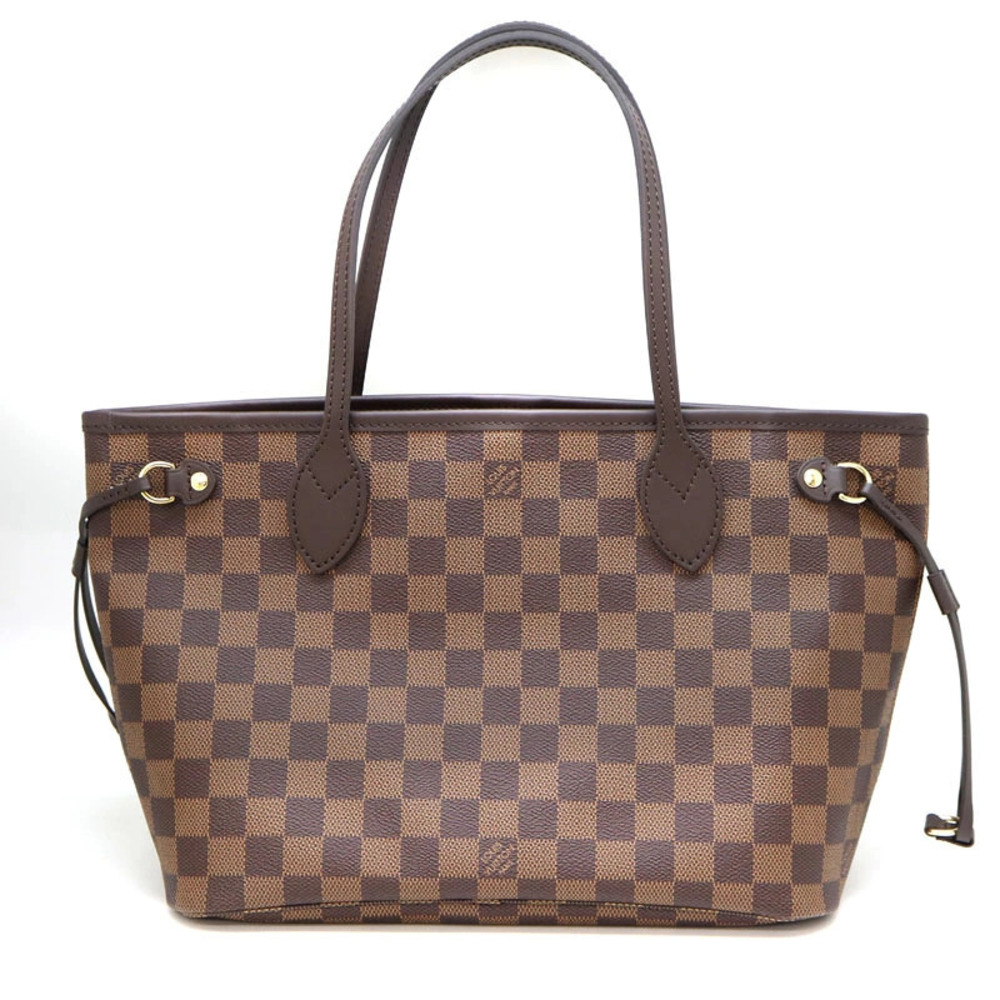 Louis Vuitton Ebene Canvas Bag Neverfull LV Damier Brown Tote